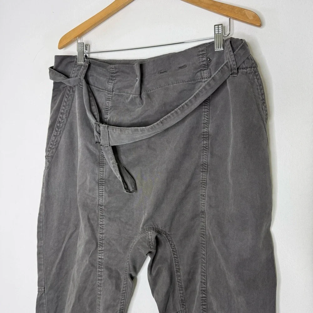 Zara Belted Utility Trouser Pants Size Small Anthracite Gray women’s relaxed